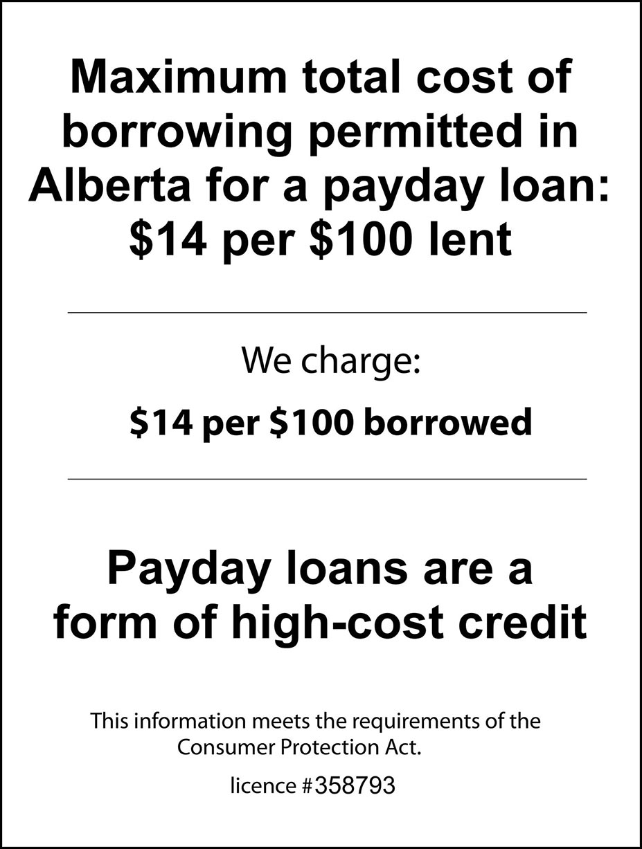 Alberta payday loans rates
